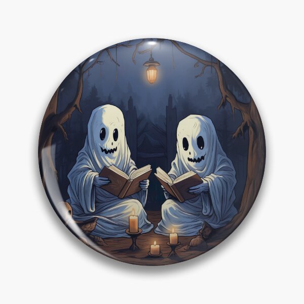 Aperçu de l'œuvre T-shirt Vintage Ghost Book Reading Camping Gothique Halloween créée et vendue par InkCreato.