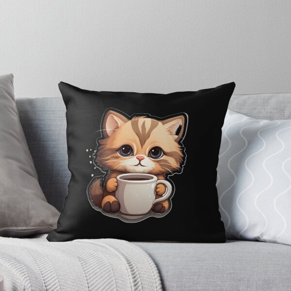 Item preview, Coffee cat, Meowsterpiece a cat and coffee,  Cute little kawaii cat with book and coffee, cats and coffee, coffee lover, coffee addict designed and sold by Mateusz Majcherek.