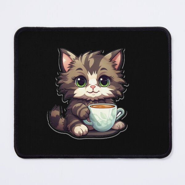 Item preview, Coffee cat, Meowsterpiece a cat and coffee, Cute little kawaii cat with book and coffee, cats and coffee, coffee lover, coffee addict designed and sold by Mateusz Majcherek.