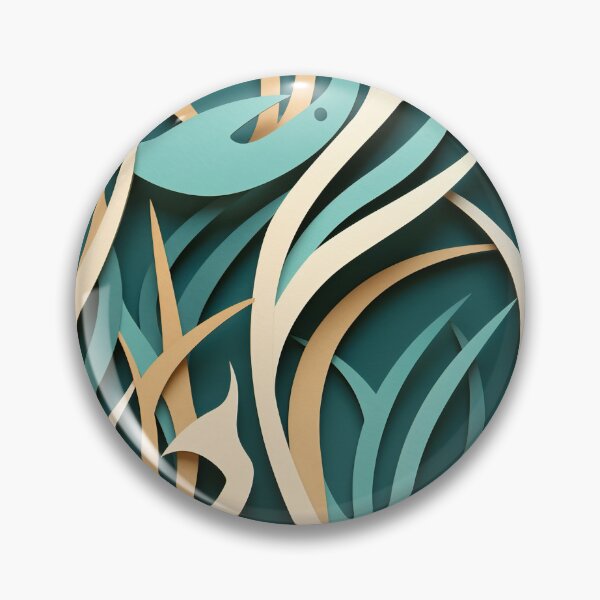 Item preview, AI Art Nouveau: Multilayered Oceanscape in Turquoise and Beige designed and sold by midmonty.