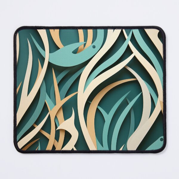 Item preview, AI Art Nouveau: Multilayered Oceanscape in Turquoise and Beige designed and sold by midmonty.