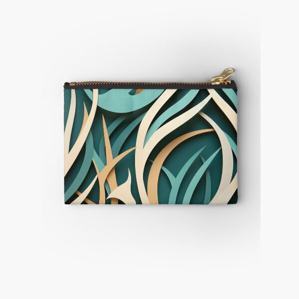 Item preview, AI Art Nouveau: Multilayered Oceanscape in Turquoise and Beige designed and sold by midmonty.