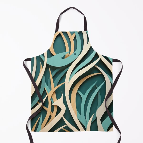 Item preview, AI Art Nouveau: Multilayered Oceanscape in Turquoise and Beige designed and sold by midmonty.