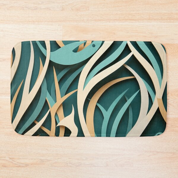 Item preview, AI Art Nouveau: Multilayered Oceanscape in Turquoise and Beige designed and sold by midmonty.