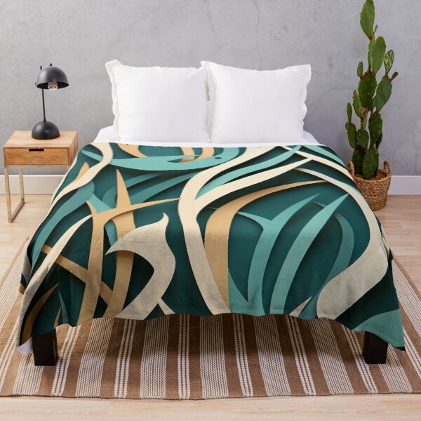 Item preview, AI Art Nouveau: Multilayered Oceanscape in Turquoise and Beige designed and sold by midmonty.