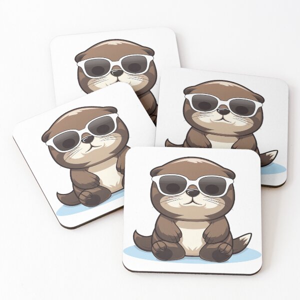 Item preview, Cute Baby Otter Wearing Cool Sunglass designed and sold by quotopia.