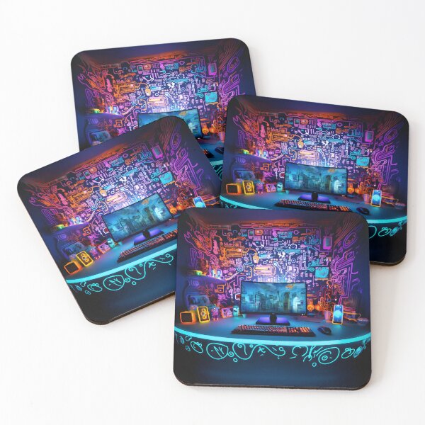 Item preview, Abstract Neon Art Gaming Computer  designed and sold by ARTficiallyAnon.