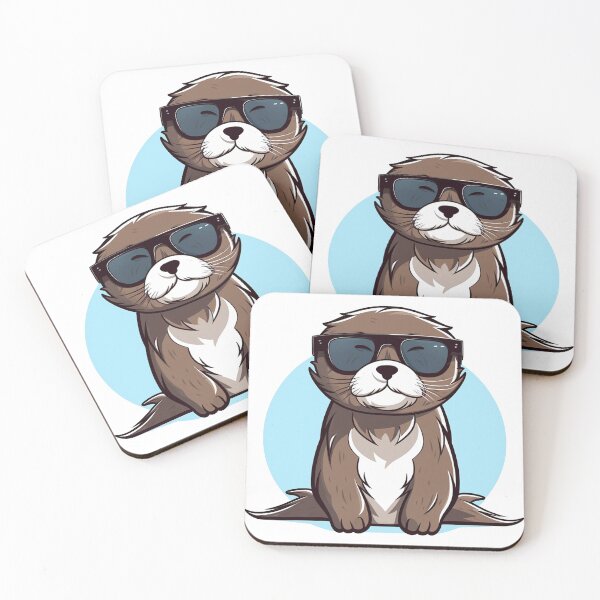 Item preview, Cute and Cool Daddy Otter Wearing Sunglass designed and sold by quotopia.
