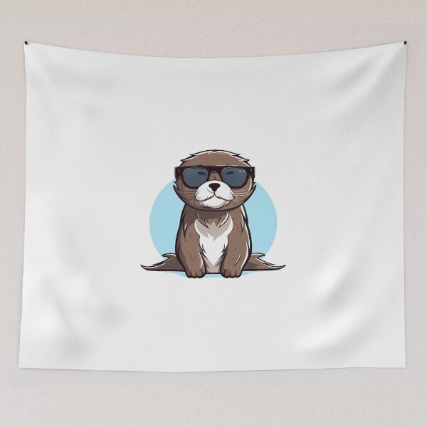 Item preview, Cute and Cool Daddy Otter Wearing Sunglass designed and sold by quotopia.