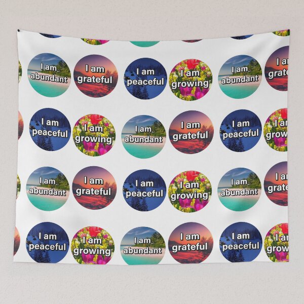 Item preview, I am growing, I am abundant, I am grateful, I am peaceful. | 4 seasons positives affirmations designed and sold by Growthmind7.