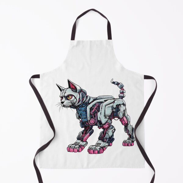 Item preview, Cyberpunk Robot Cat in Neon Colors designed and sold by SchorlCraft.