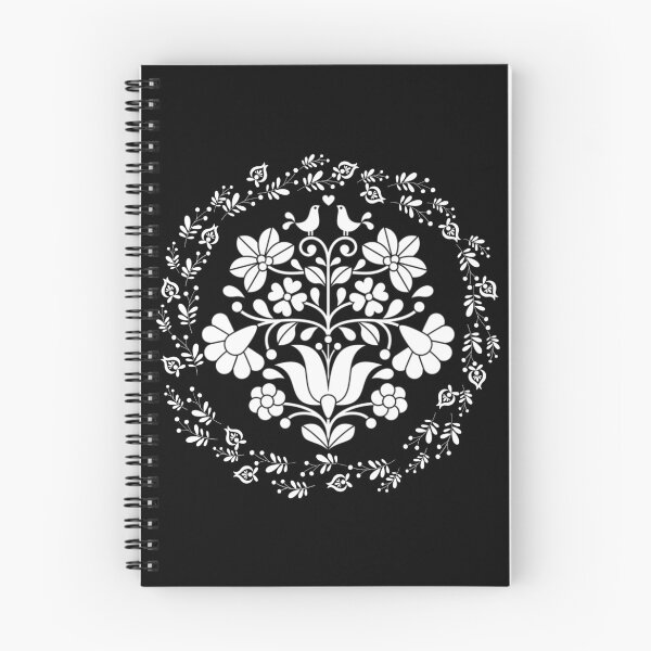 Item preview, Kalocsai folk art flowers in circle pattern White designed and sold by Kormix.