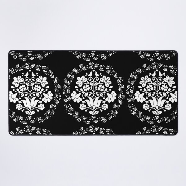 Item preview, Kalocsai folk art flowers in circle pattern White designed and sold by Kormix.