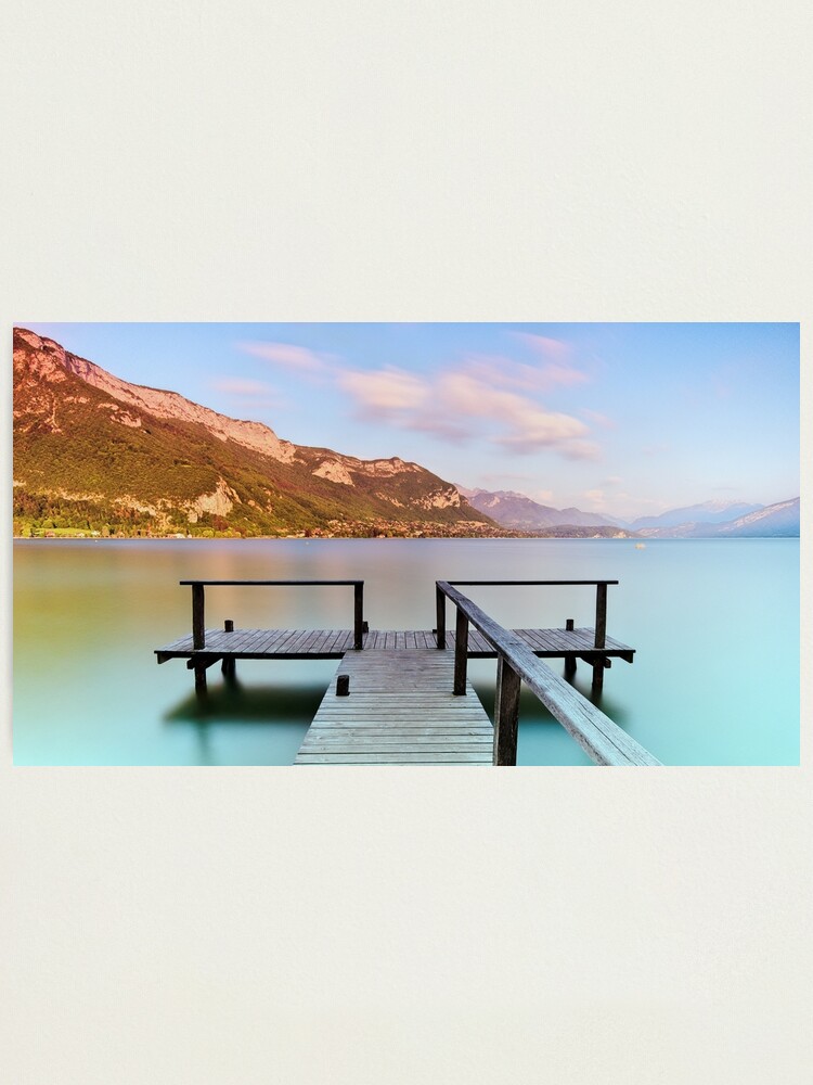 Alternate view of Dusk colors on Annecy lake Photographic Print
