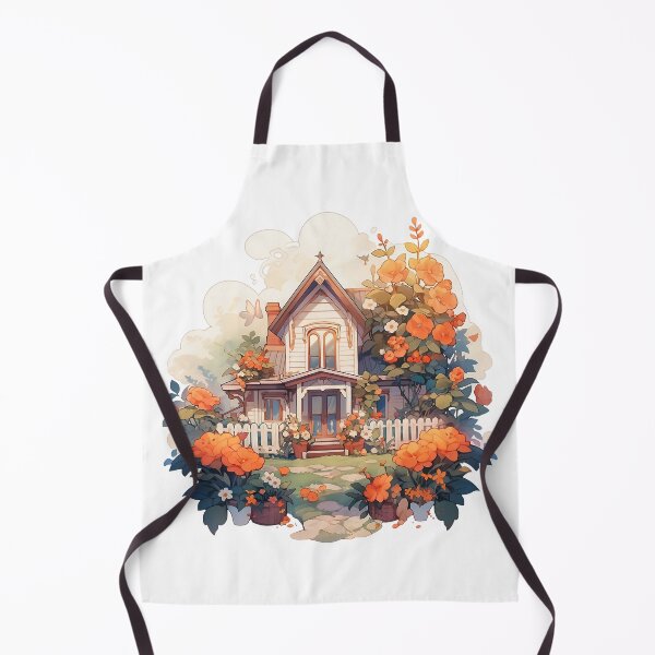 Item preview, Cozy Cottage in Summer Flowers in Rustic and Cottagecore Style designed and sold by CozyKawaiiArt.