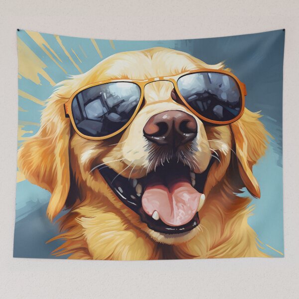 Item preview, Golden Retriever Wearing Sunglasses designed and sold by ARTficiallyAnon.