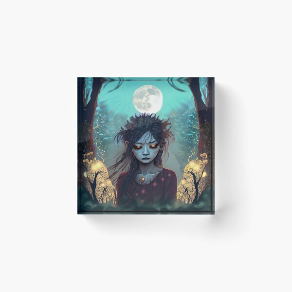 Item preview, Cursed into a demon, sad forest demoness, halloween designed and sold by Sunmoonlove.