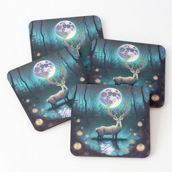 Item preview, Sad deer in a forest lake at night, Woodland Secrets, halloween,  designed and sold by Sunmoonlove.