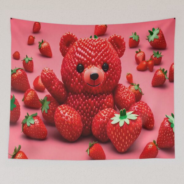 Aperçu de l'œuvre Ours en peluche fait de fraises créée et vendue par Becooldesing.