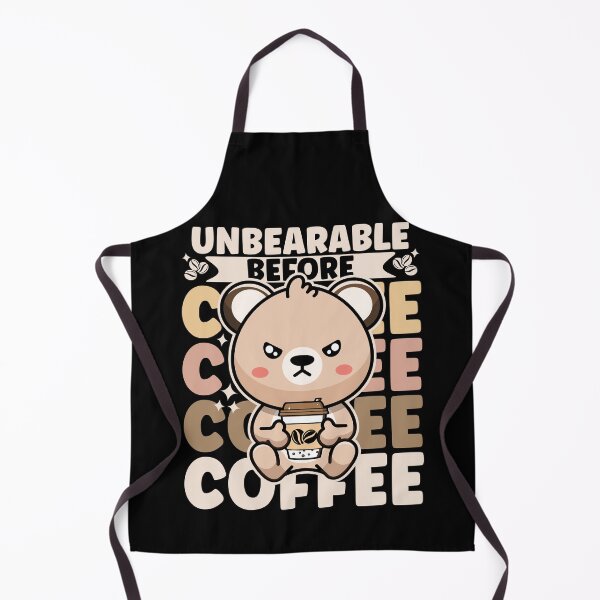 Item preview, Unbearable Before Coffee | Cute and Funny Grumpy Coffee Lover Bear - Black designed and sold by PearlMoonGrapes.
