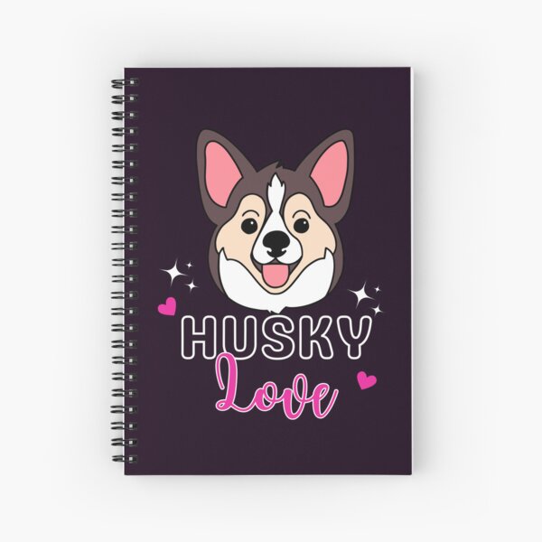 Chiot husky, mini cahier spirale, 240 pages, Fr