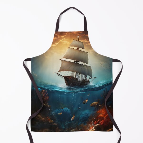 Item preview, Ship and underwater life designed and sold by Art by Lilia.