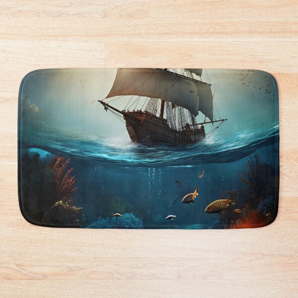 Item preview, Ship and underwater life designed and sold by Art by Lilia.