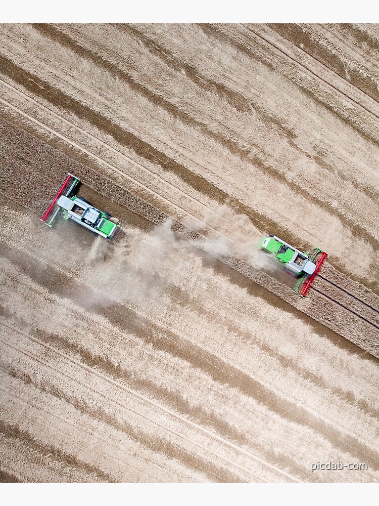 Thumbnail 5 of 5, Tote Bag, Agriculture harvesters in the field harvesting crops designed and sold by picdab-com.