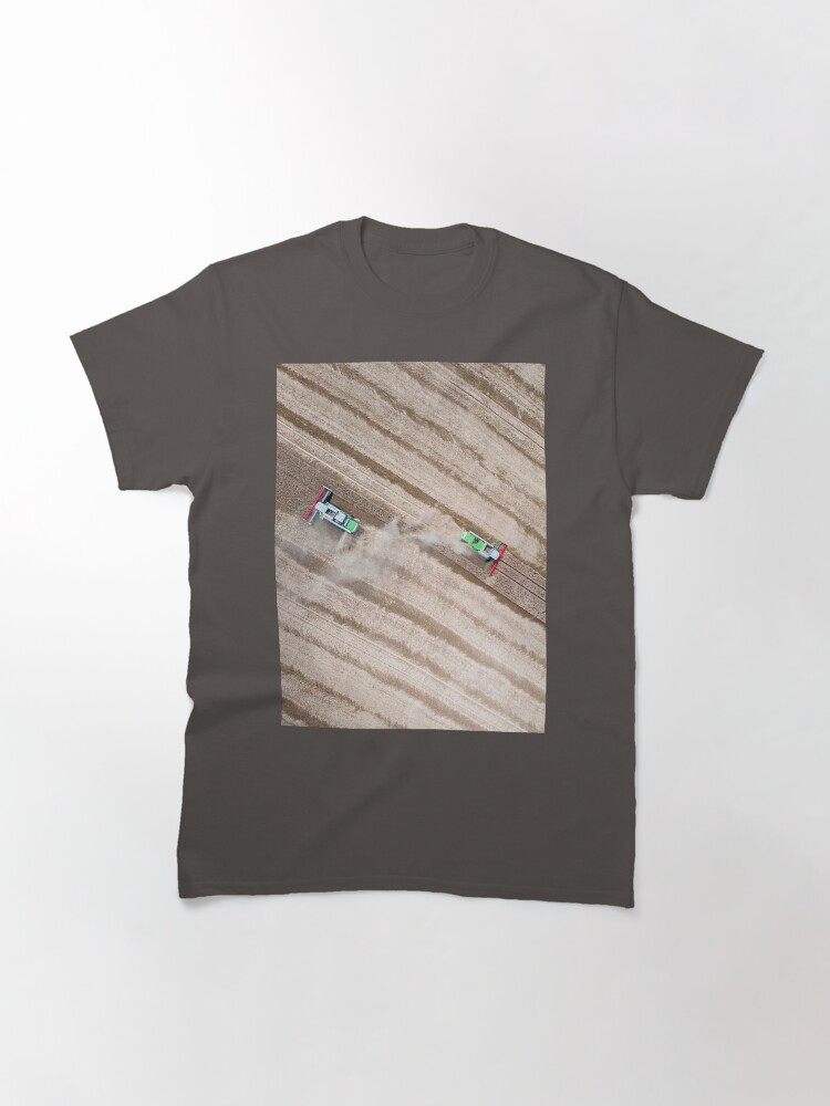 Thumbnail 3 of 7, Classic T-Shirt, Agriculture harvesters in the field harvesting crops designed and sold by picdab-com.