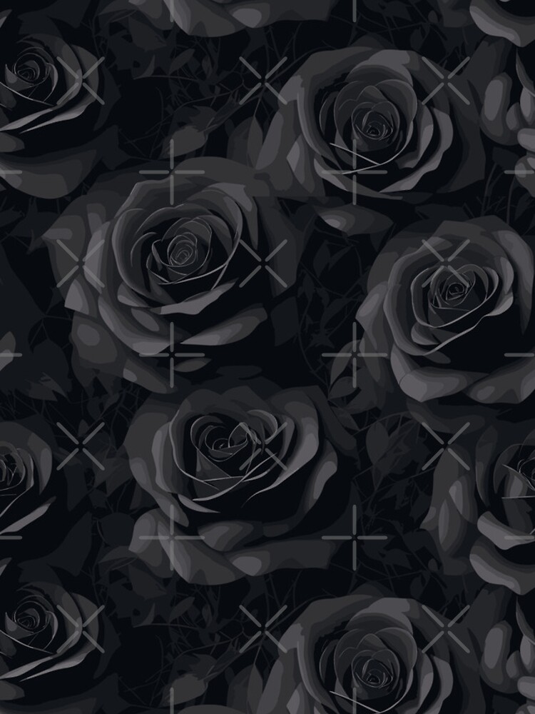 Thumbnail 5 of 5, iPhone Case, BLACK ROSE PATTERN designed and sold by ROMIREY.