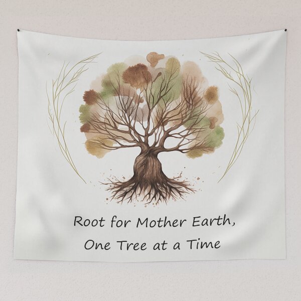 Item preview, Root for Mother Earth: Eco-Friendly Tree Design T-Shirt designed and sold by PaintbrushPlace.