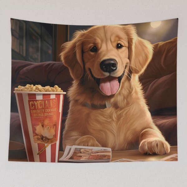 Item preview, Golden Retriever at the Movies  designed and sold by ARTficiallyAnon.
