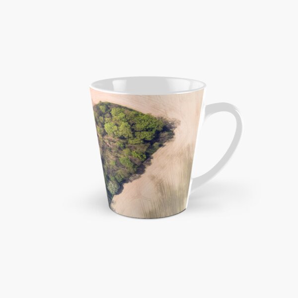 Heart-shaped green grove among a field of grain Tall Mug