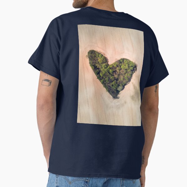 Heart-shaped green grove among a field of grain Classic T-Shirt