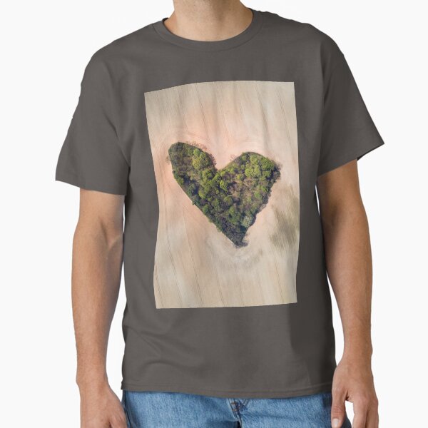 Heart-shaped green grove among a field of grain Classic T-Shirt