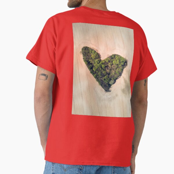 Heart-shaped green grove among a field of grain Classic T-Shirt