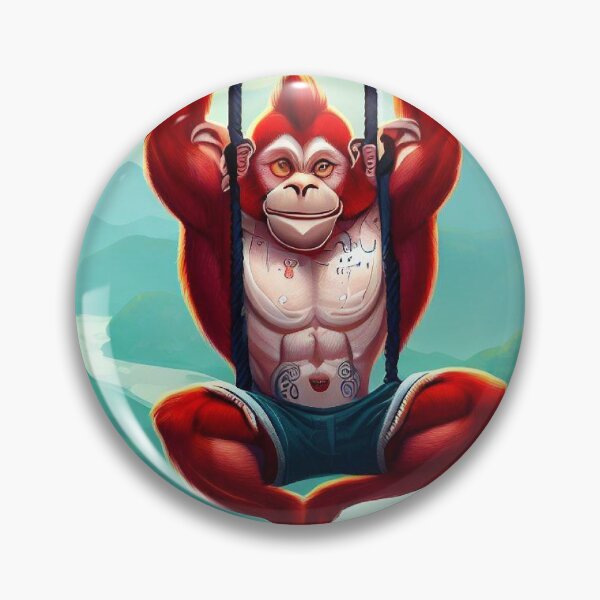 Item preview, Crimson Monkey's Leap: Red Primate Bungee Jumps in Majestic Valley designed and sold by GlotteSuocks.