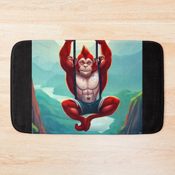Item preview, Crimson Monkey's Leap: Red Primate Bungee Jumps in Majestic Valley designed and sold by GlotteSuocks.