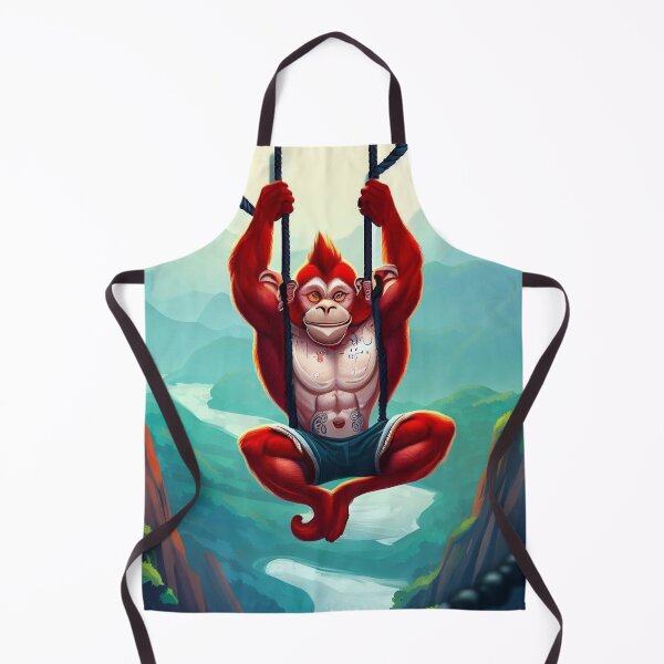 Item preview, Crimson Monkey's Leap: Red Primate Bungee Jumps in Majestic Valley designed and sold by GlotteSuocks.