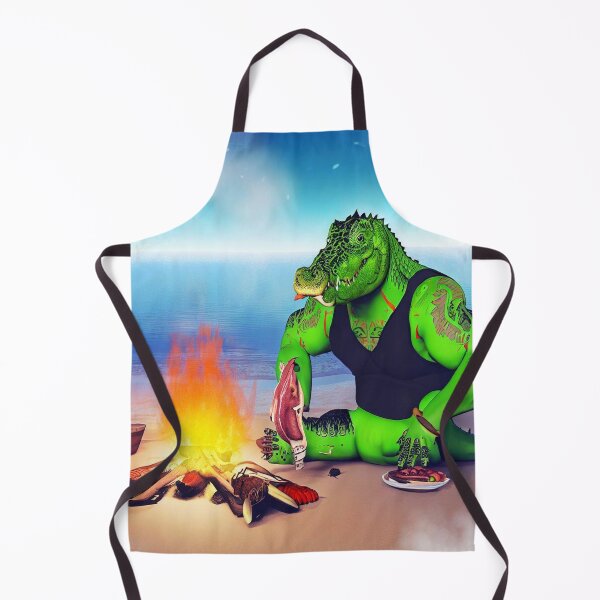 Item preview, Serenity and Smoke: Tattooed Alligator Cooks Meat by the Quiet Seashore designed and sold by FinchVanullam.