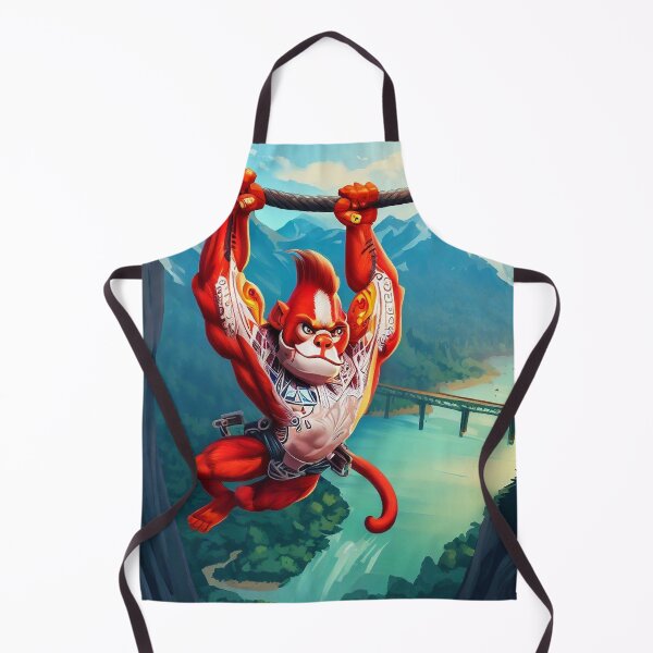 Item preview, Valley Bungee Adventure: Red Monkey's Daring Jump Amidst Grandeur designed and sold by GlotteSuocks.