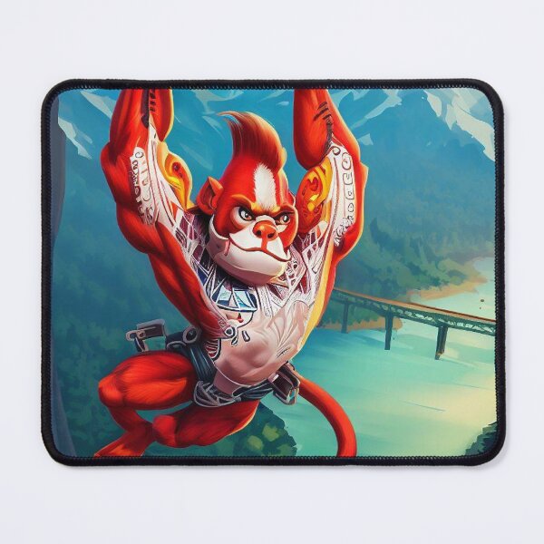 Item preview, Valley Bungee Adventure: Red Monkey's Daring Jump Amidst Grandeur designed and sold by GlotteSuocks.
