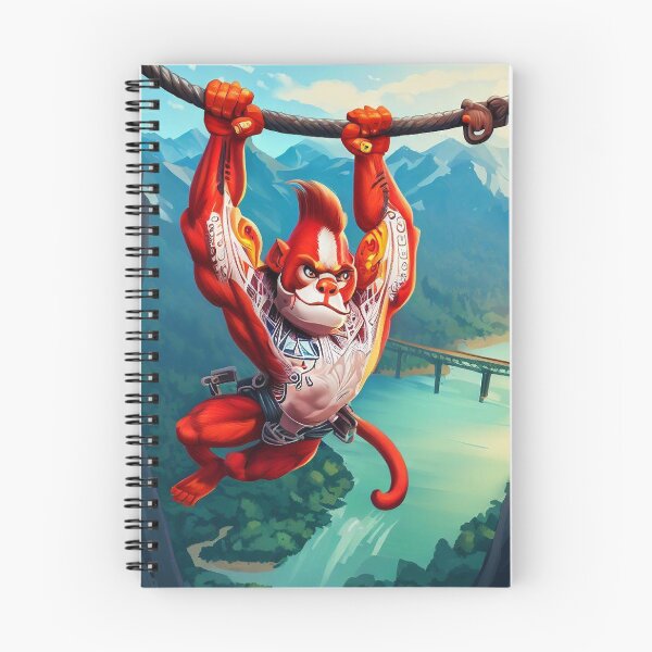 Item preview, Valley Bungee Adventure: Red Monkey's Daring Jump Amidst Grandeur designed and sold by GlotteSuocks.