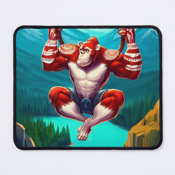 Item preview, Bungee Thrills in the Vast Valley: Red Monkey's Bold Leap designed and sold by GlotteSuocks.