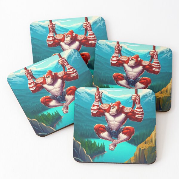 Item preview, Bungee Thrills in the Vast Valley: Red Monkey's Bold Leap designed and sold by GlotteSuocks.