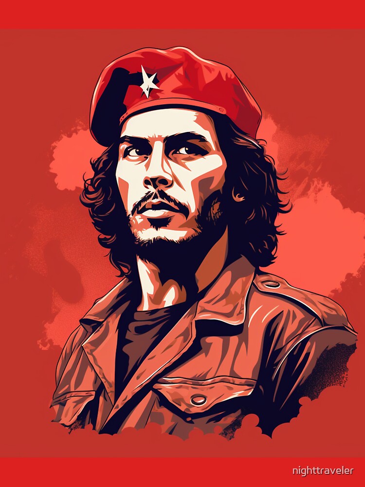 A red T-shirt with the portrait of Che Guevara for sale on a booth