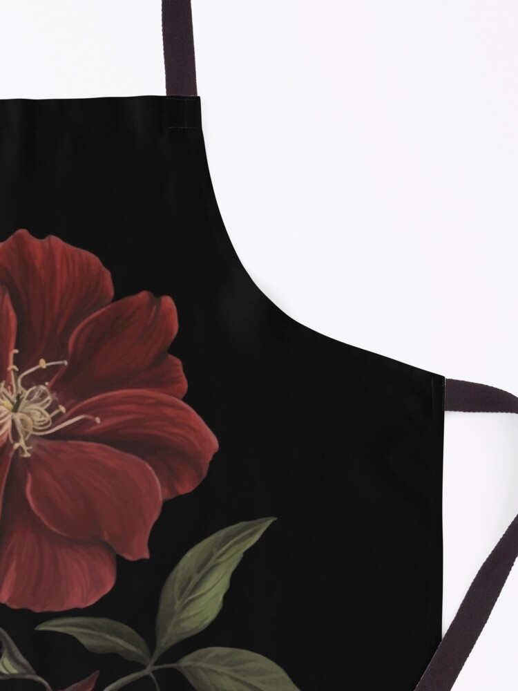Thumbnail 3 of 6, Apron, Dark Academia Victorian Red Flower designed and sold by Enyr.