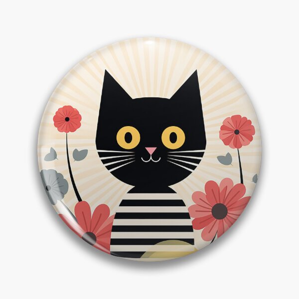 Item preview, Harmony in Feline and Floral: A Light Black and Yellow Palette designed and sold by PaintbrushPlace.