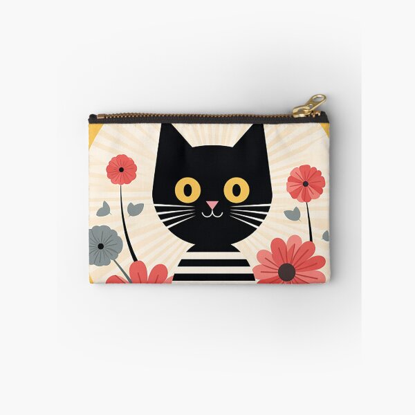 Item preview, Harmony in Feline and Floral: A Light Black and Yellow Palette designed and sold by PaintbrushPlace.