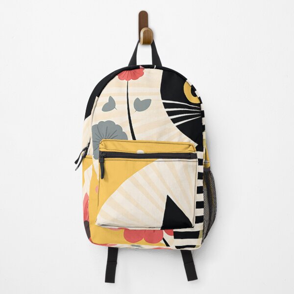Item preview, Harmony in Feline and Floral: A Light Black and Yellow Palette designed and sold by PaintbrushPlace.